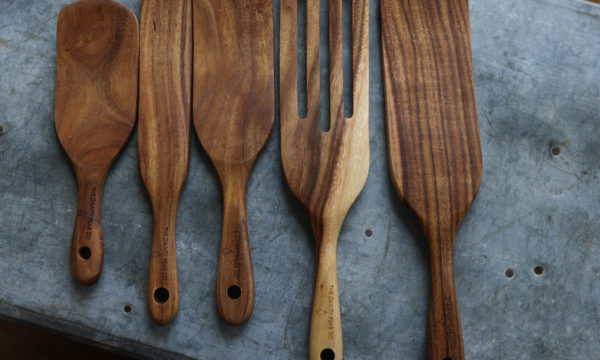 5 Piece Wood Spurtle Set + Storage Bag - Image 2