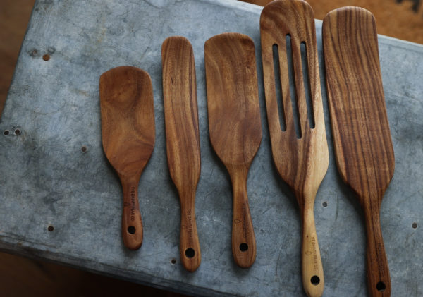 5 Piece Wood Spurtle Set + Storage Bag - Image 4