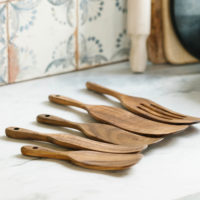 5 Piece Wood Spurtle Set + Storage Bag